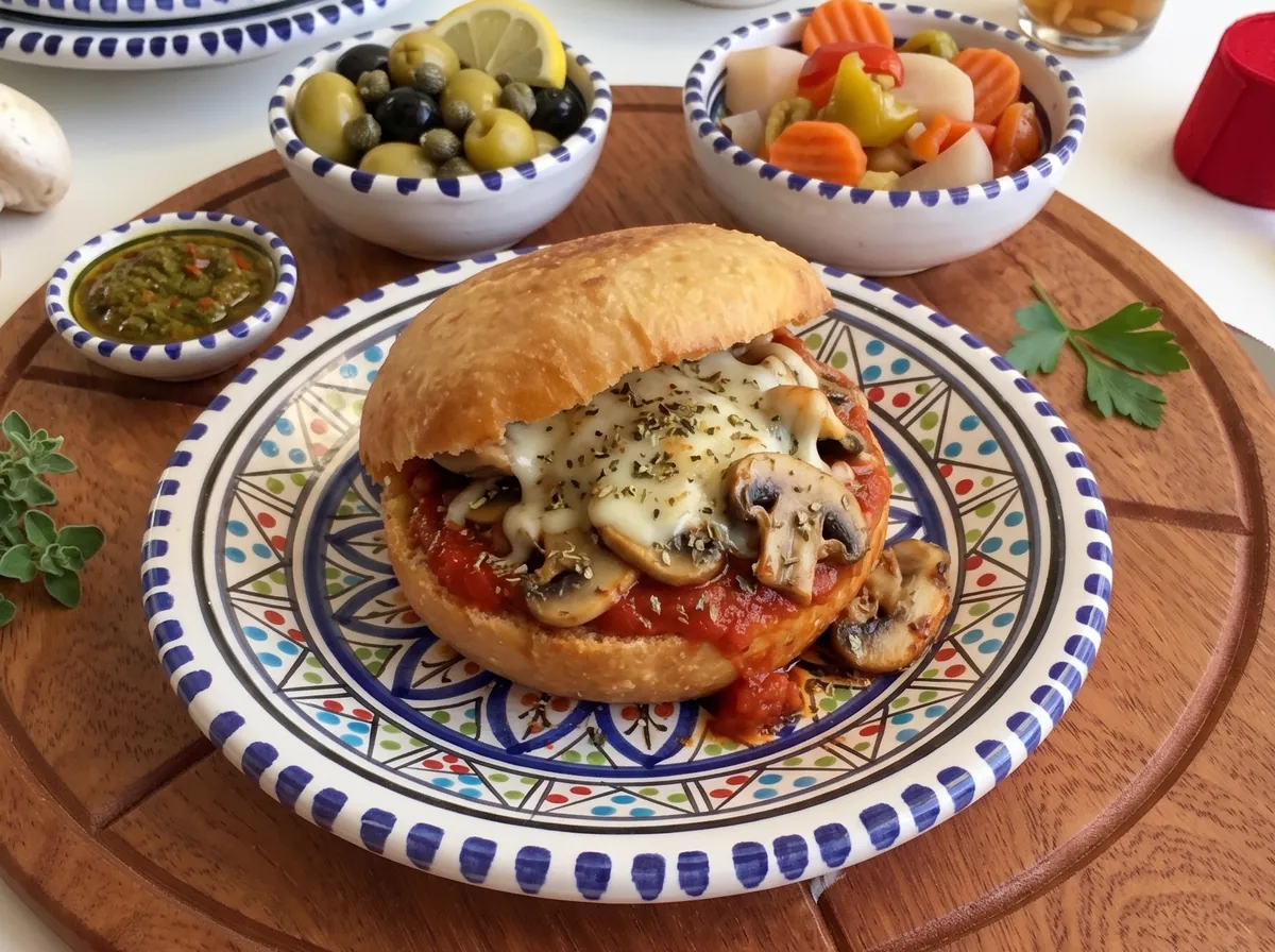 Sidi Bou Veggie fricassée with mushrooms and cheese